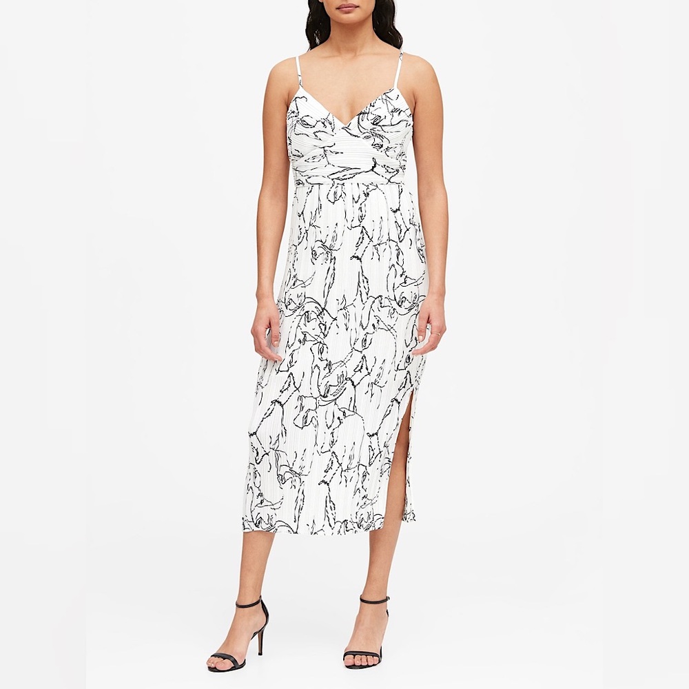 NWT Banana Republic Women’s Midi Dress in White & Black